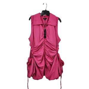 Jerry T. Women's Poly Ruched Full Zip Cut out Side Mini Dress- S